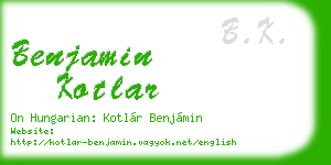 benjamin kotlar business card