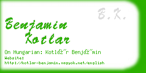 benjamin kotlar business card